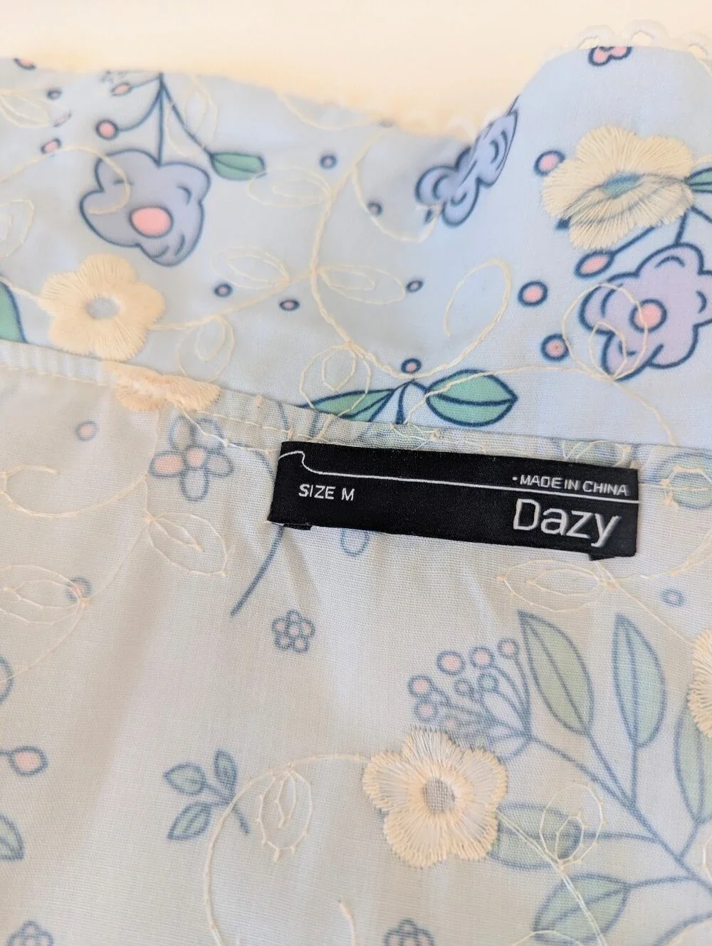Dazy Floral Pastel Peter Pan Collar Blouse Spring Medium - Picture 9 of 10